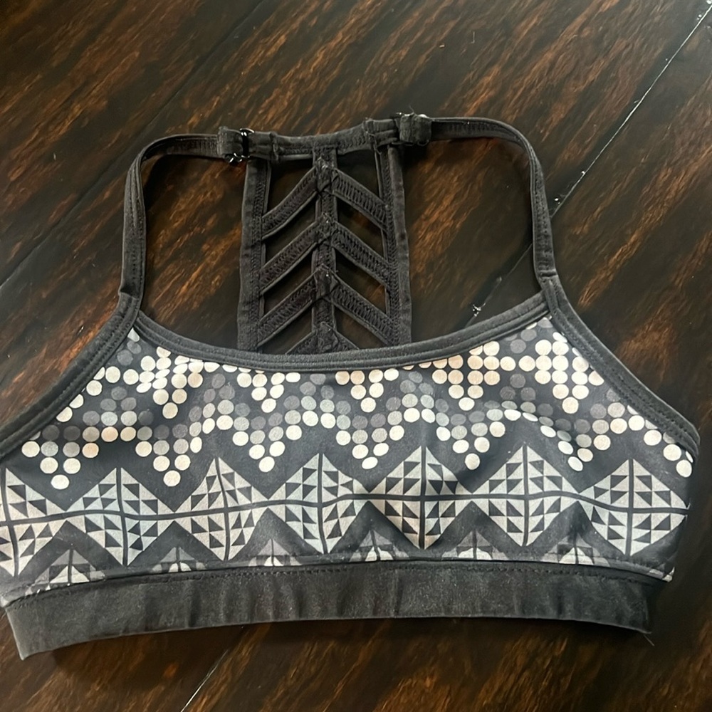 Justice Black, Grey and White Sports Bra Size 28